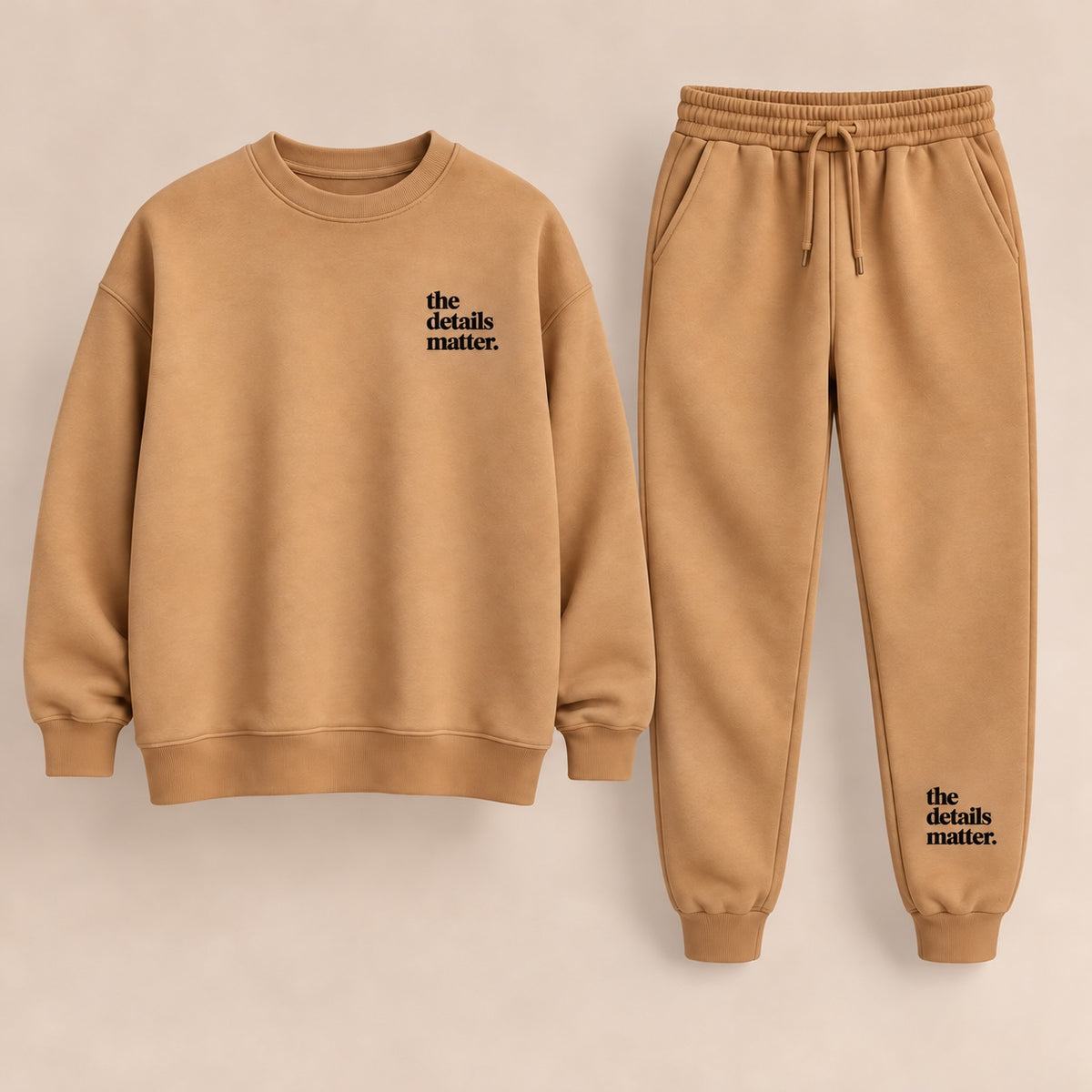 Tan Crewneck + Jogger Set