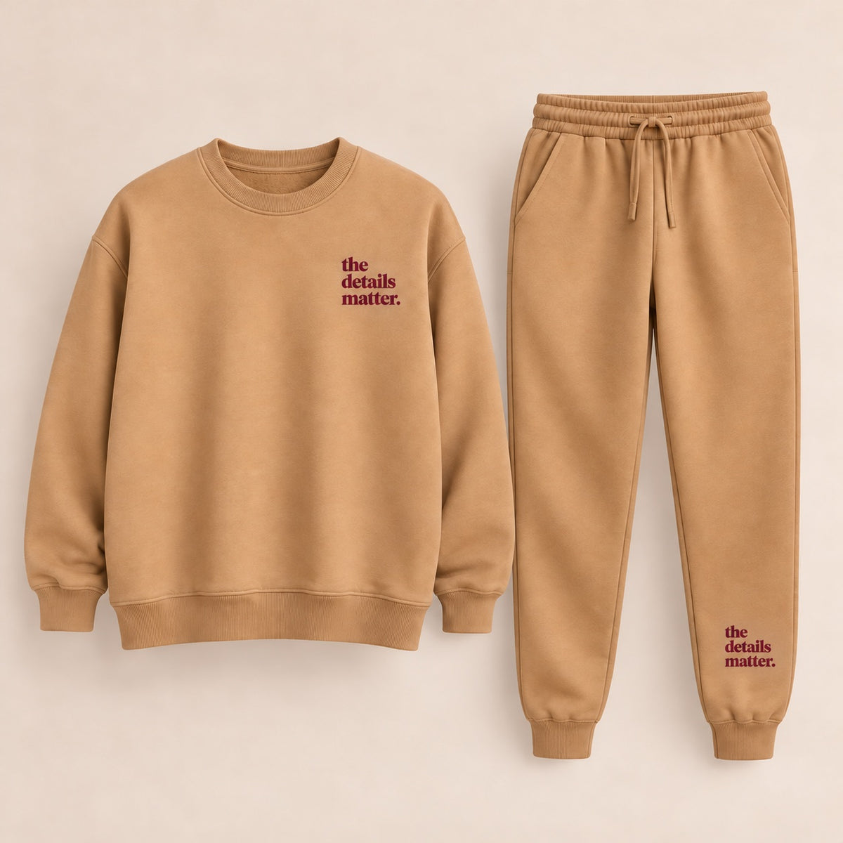 Tan Crewneck + Jogger Set