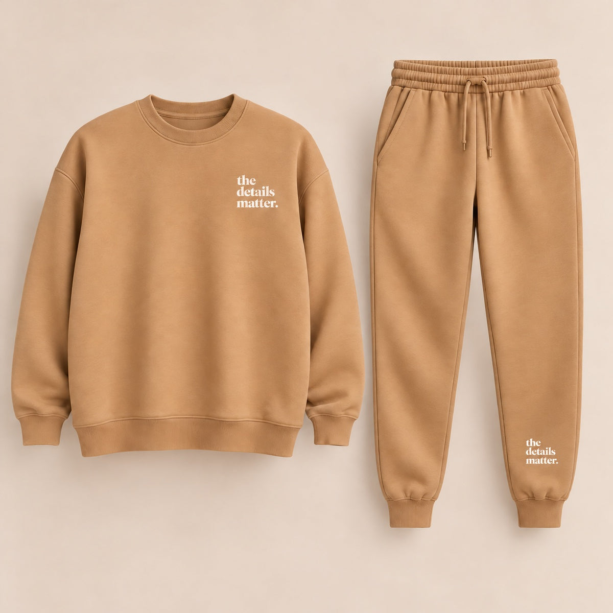 Tan Crewneck + Jogger Set