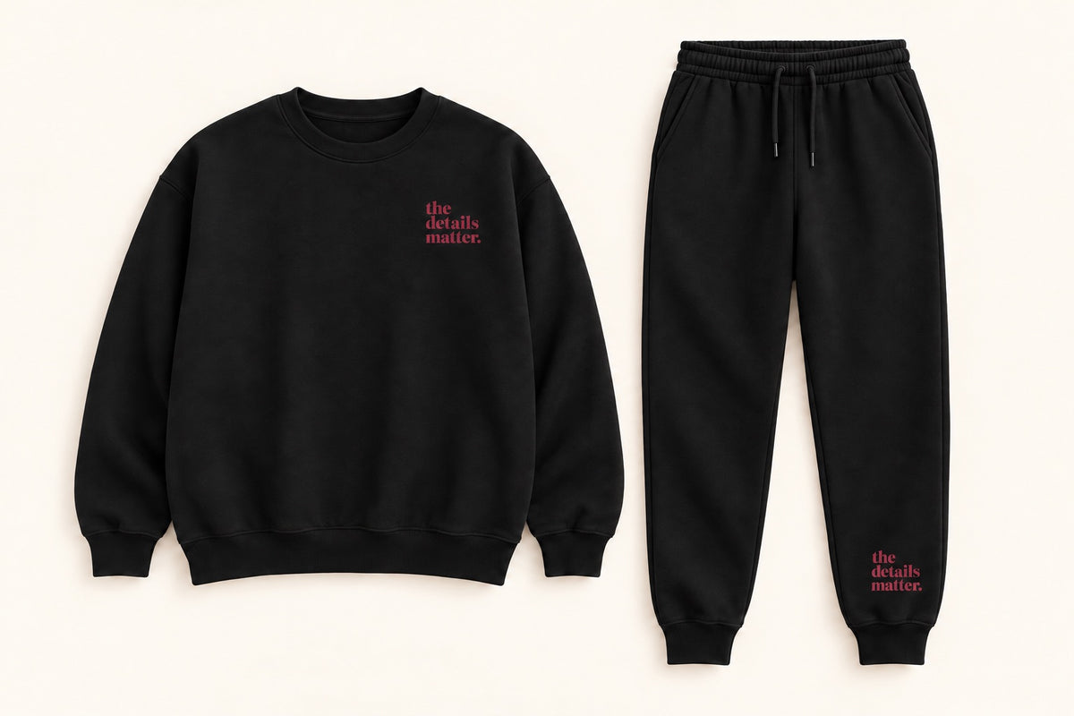 Black Crewneck + Jogger Set