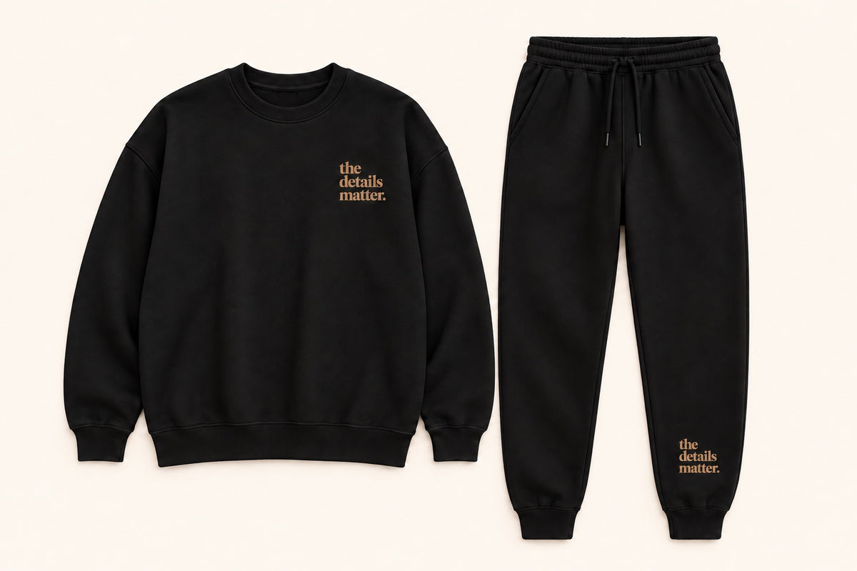 Black Crewneck + Jogger Set