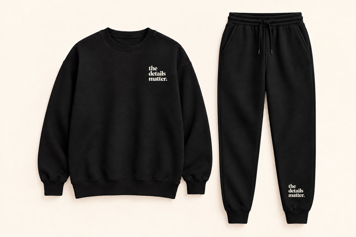 Black Crewneck + Jogger Set