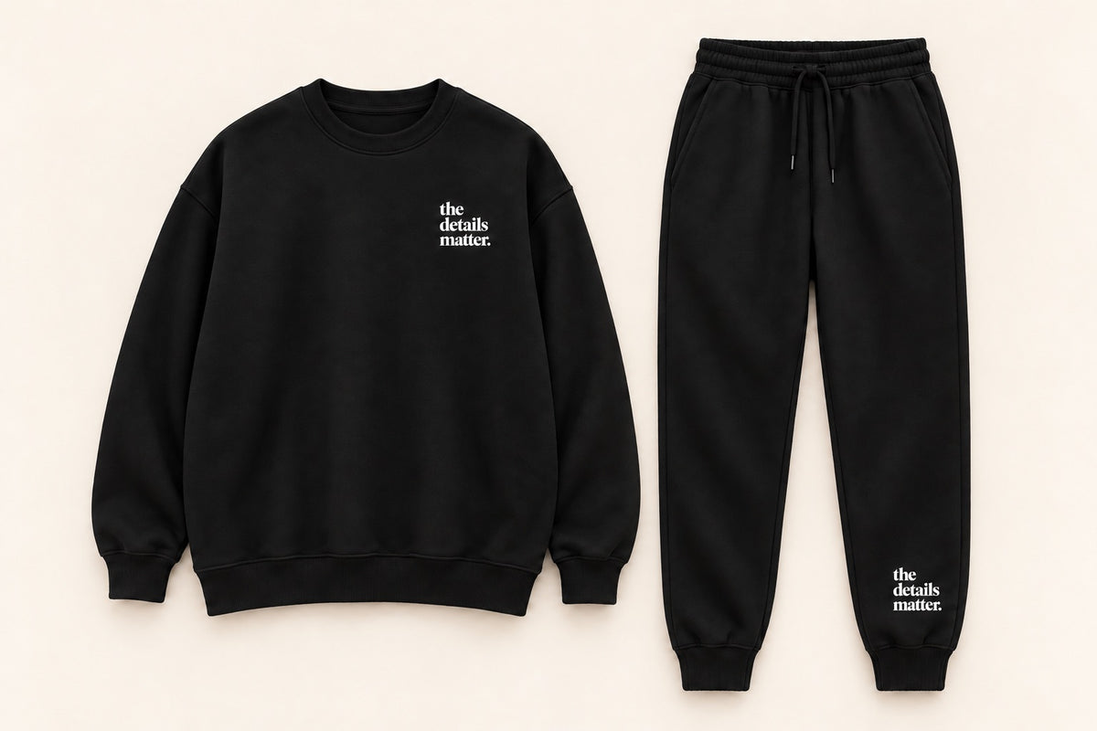 Black Crewneck + Jogger Set