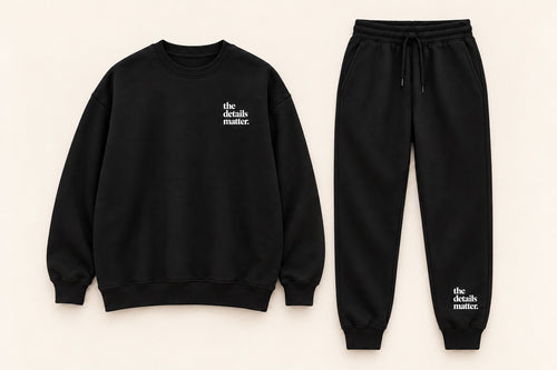 Black Crewneck + Jogger Set
