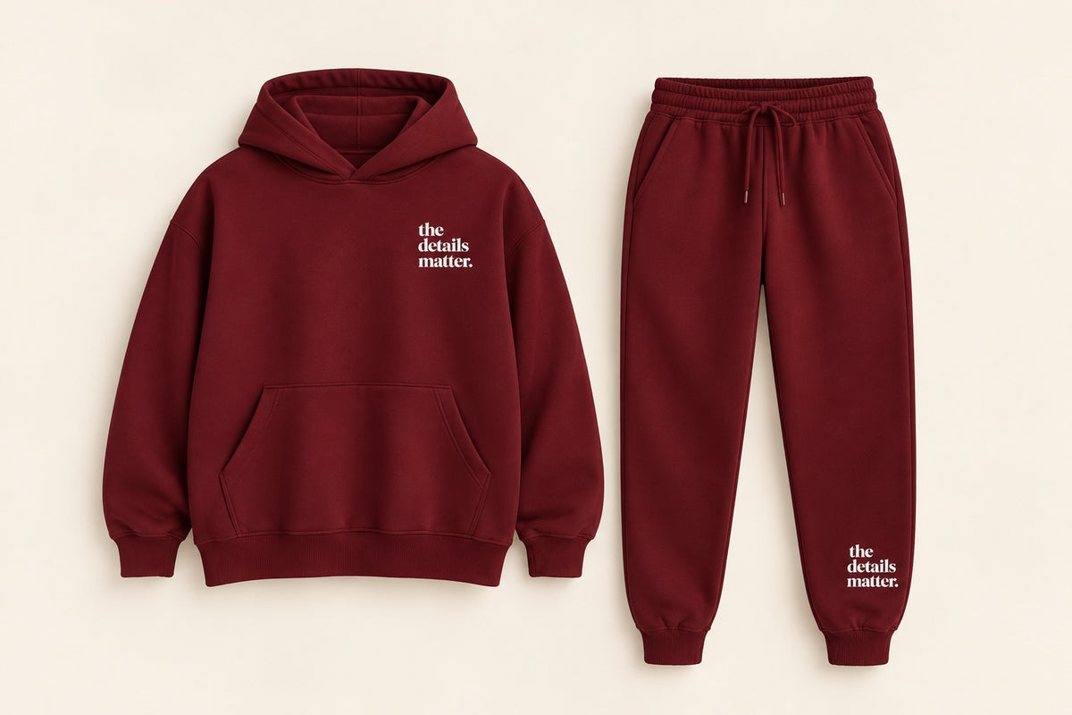 Burgundy Hoodie + Jogger Set