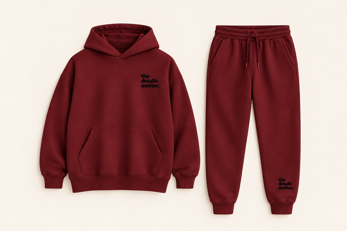 Burgundy Hoodie + Jogger Set