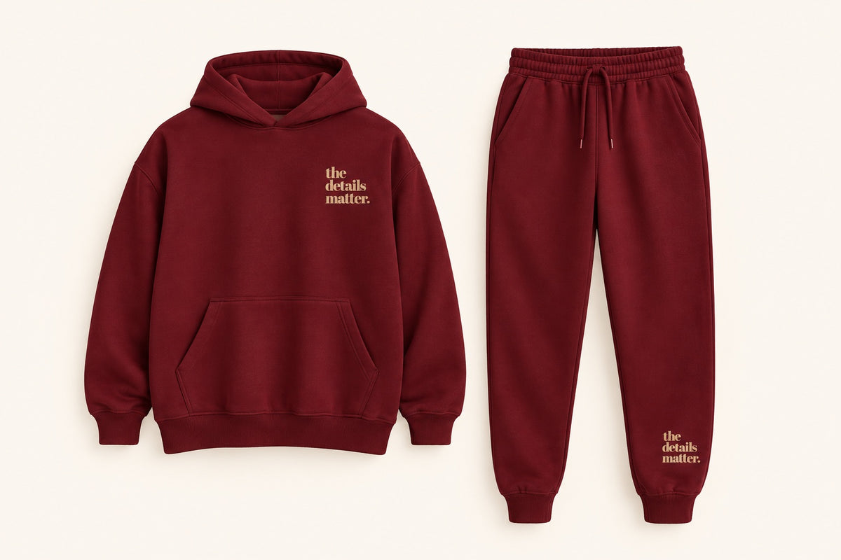 Burgundy Hoodie + Jogger Set