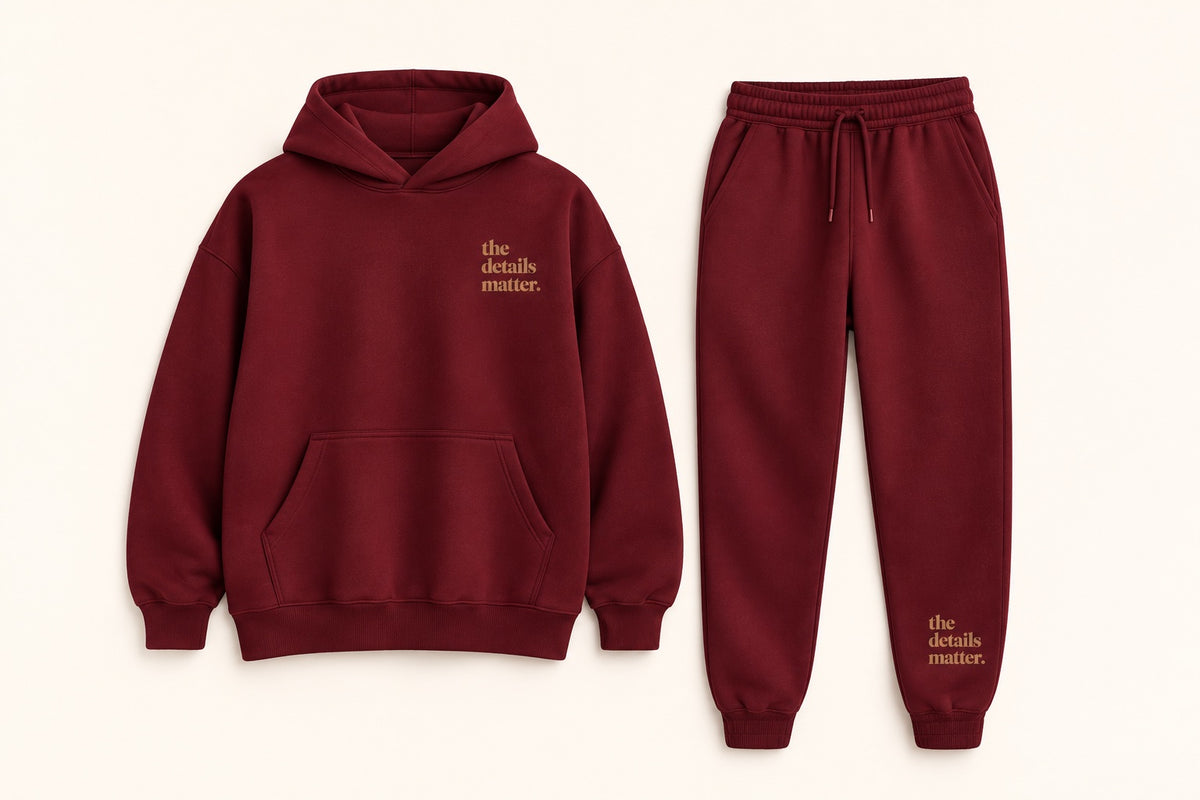 Burgundy Hoodie + Jogger Set