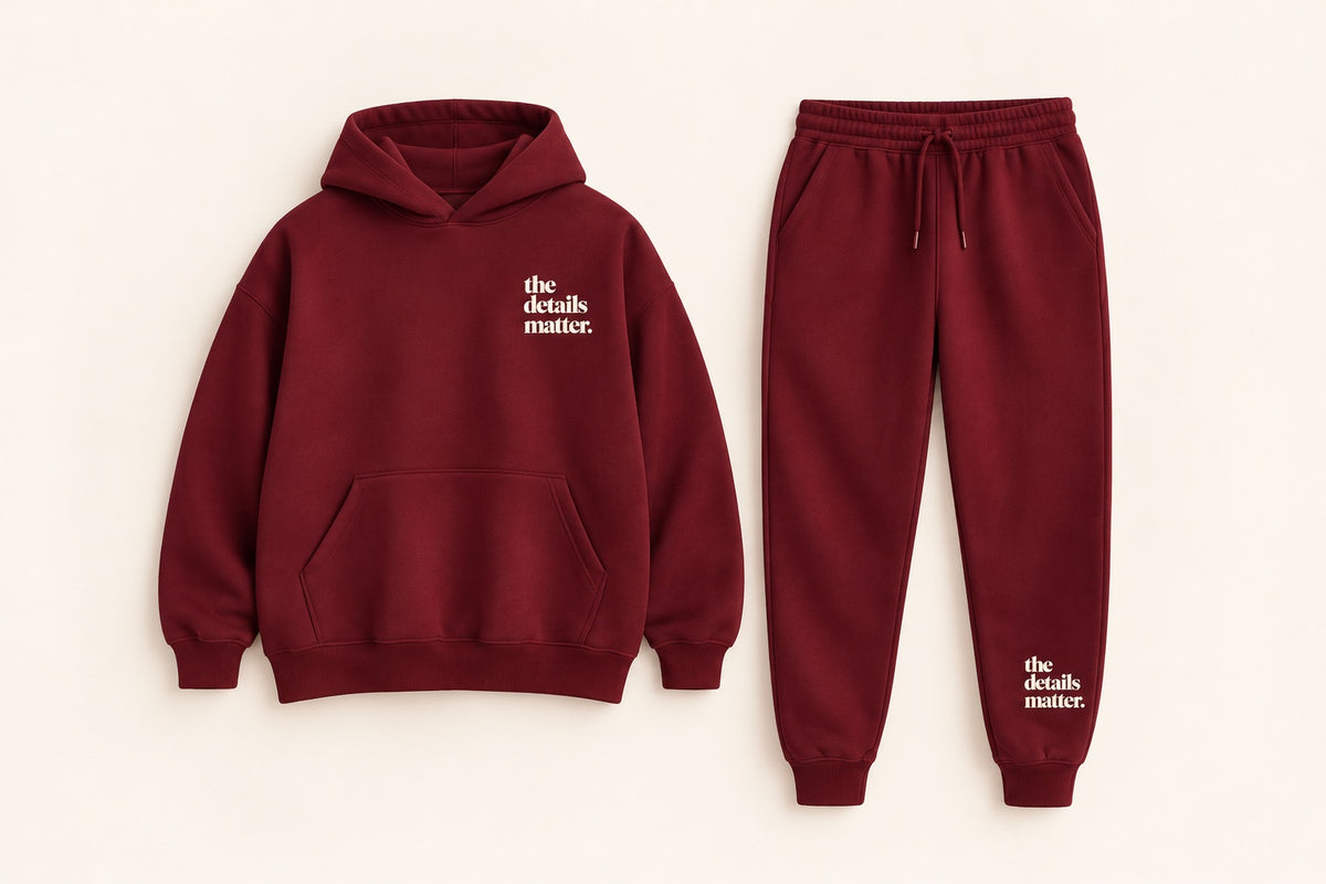 Burgundy Hoodie + Jogger Set