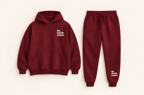 Burgundy Hoodie + Jogger Set