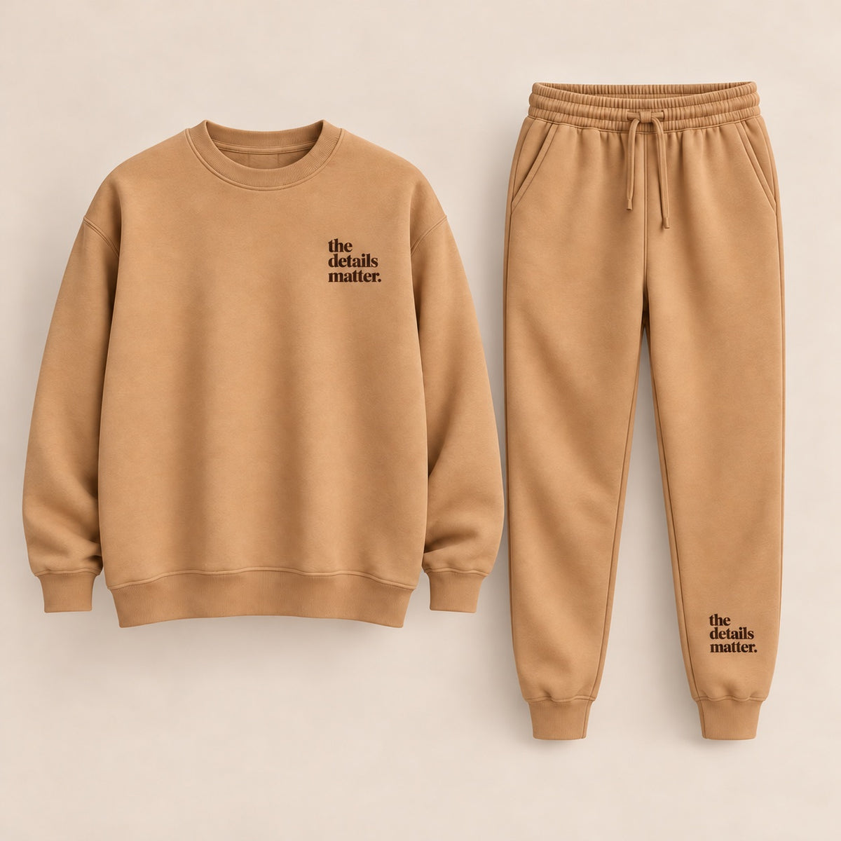 Tan Crewneck + Jogger Set
